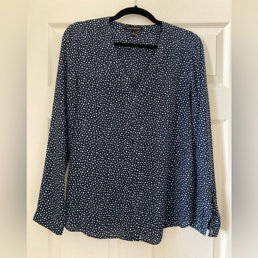 Banana Republic Navy Long Sleeve Top